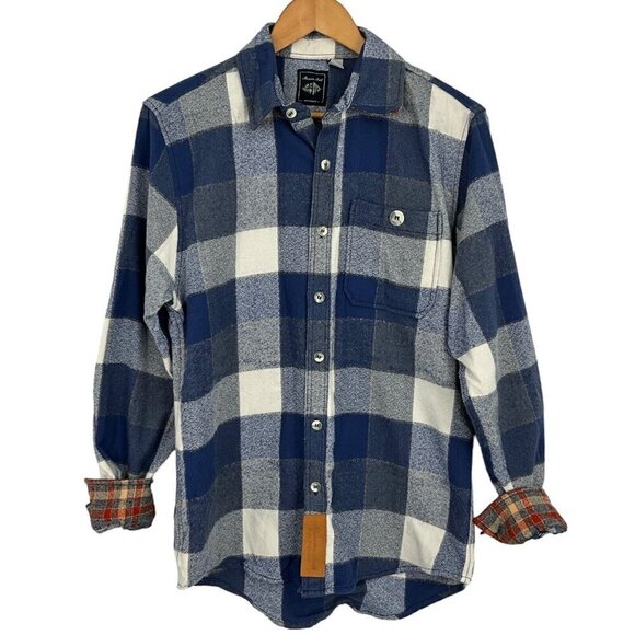 Maroon Bells Mens Campfire Shirt Size S Glacier Blue Check Long Sleeve Outdoor - Picture 9 of 12